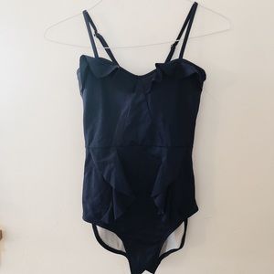 Lime Ricki Navy Blue One Piece Swimsuit